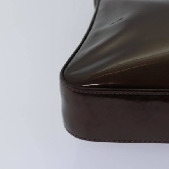 PRADA Shoulder Bag Patent leather Brown Auth 78409 - Picture 16 of 16